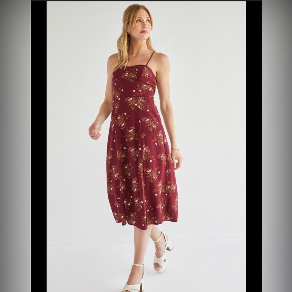 Audrey Parks Clara floral cross back midi dress